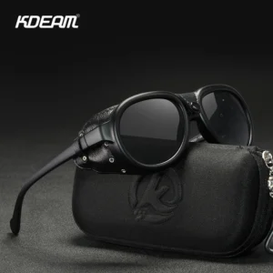 Luxury Steampunk Pilot Sunglasses Men and Women Soft Leather Shield Glasses UV400 Protection KD2095 1