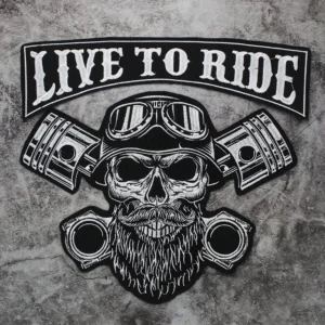 Letter Punk Skull Patch Biker Rock Large Embroidered Motorcycle Band Iron On Patches For Clothes Jacket Big Patch Back Badge
