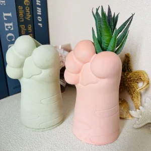 Cute Cat Claw Vase Cement Mold Large Cat Claw Gypsum Vase Silicone Mold Concrete Succulent Flowerpot Pen Holder Clay Mold