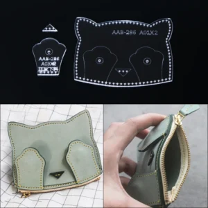 1Set Coin Purse Mini Purse Wallet Template Clear Acrylic Leather Pattern Leather craft Sewing Pattern DIY Hobby 9*11*1cm