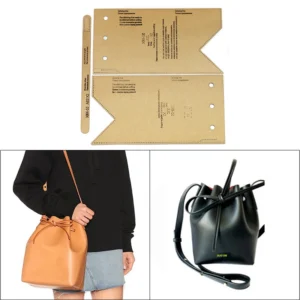 1Set DIY Kraft Paper Template Fashion Upscale Bucket Bag Crossbody Bag Leather Craft Pattern DIY Stencil Sewing Pattern 25*20cm